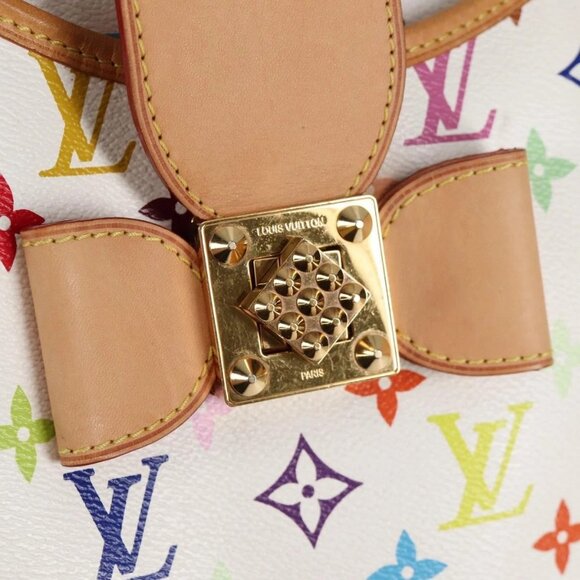 LOUIS VUITTON Monogram Multicolor Annie MM Tote Bag White M40307 LV Auth 120602V - Picture 12 of 16